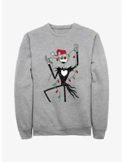 Coupon 🧨 Disney The Nightmare Before 🎅 Christmas Santa Jack 🎅 Christmas Lights Sweatshirt 💯