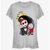 Discount ⌛ Disney The Nightmare Before 🎄 Christmas Santa Jack and Sally 👧 Girls T-Shirt ✨