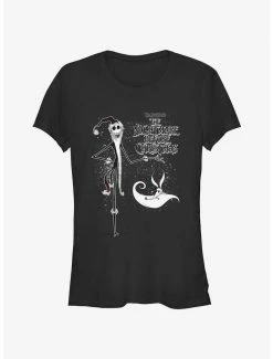 Best deal 🛒 Disney The Nightmare Before 🎄 Christmas Santa Jack and Zero 👧 Girls T-Shirt ⌛
