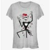 Best Pirce 🔥 Disney The Nightmare Before 🎄 Christmas Santa Jack 🎄 Christmas Lights 👧 Girls T-Shirt 👏