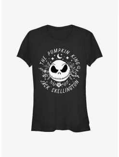 Outlet 🎉 Disney The Nightmare Before ❄ Christmas Jack Skellington Pumpkin King Face 👧 Girls T-Shirt 🎉