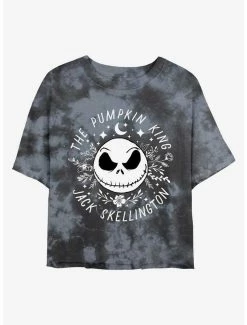 Top 10 🛒 Disney The Nightmare Before 🔔 Christmas Jack Skellington Pumpkin King Face Tie-Dye 👧 Girls Crop T-Shirt 👍